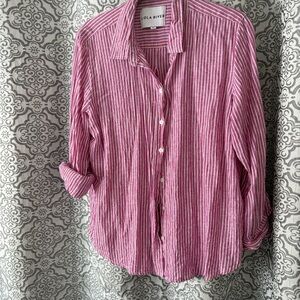 Lola River Pink & White Striped Button-Up Shirt